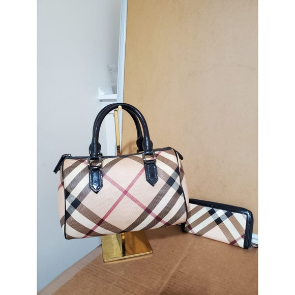 Burberry Beige/Black Nova Check PVC Chester Boston Bag - Picture 6 of 16